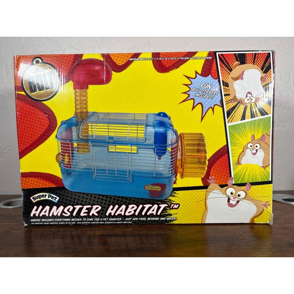 Disney‎ Bolt Hamster Habitat Super Pet Small Animal Cage Blue Rhino Theme RARE